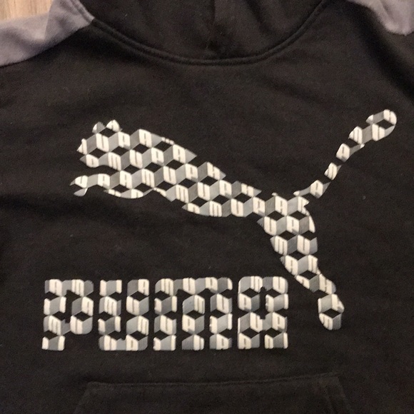Puma Boys Black Kangaroo Hoodie- Medium - Picture 2 of 5